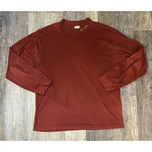 Vintage Columbia Fleece Pullover Men’s XL Rust Red Mock Neck Sweater 90s Y2K